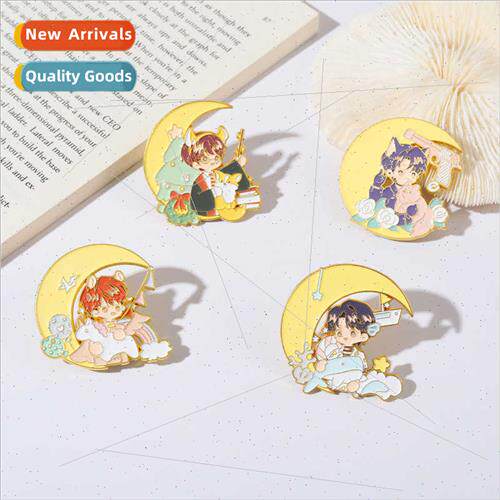 Film   star characters alloy brooch TN Teenage Mob moon boy