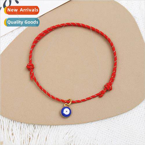 Europe new devil eye pendant hand-woven inter-color bracelet