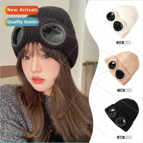 Fall winter new aviator sunglasses ear protection knted cap
