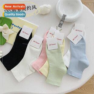 Loose fting mid-calf socks autumn winter socks women INS sim