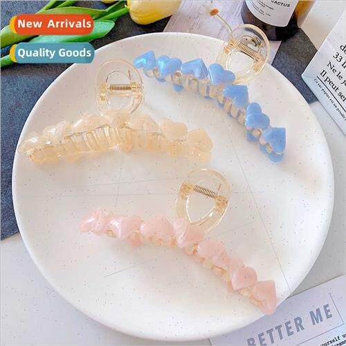 Korea cute jelly love heart scratch clip large niche premium