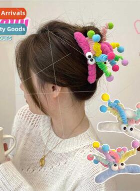 Autumn winter rainbow plush twisted stick big eyes grasp cli