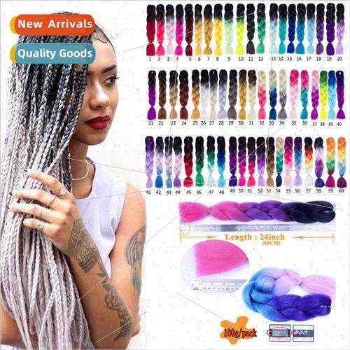 African dirty braid wig female color gradient chemical fiber