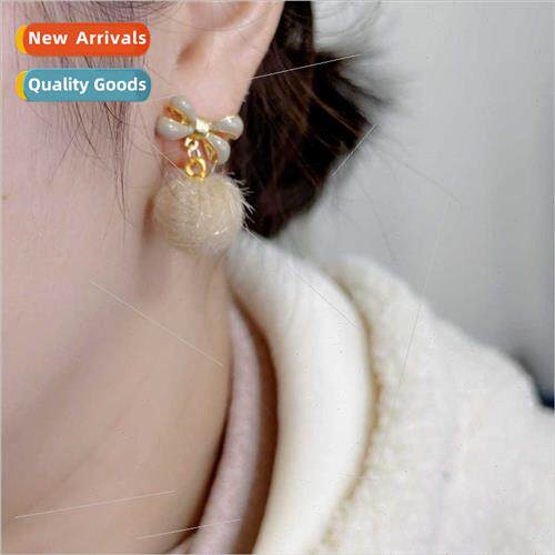 fall winter hairball earrings female ins tide sweet hundred