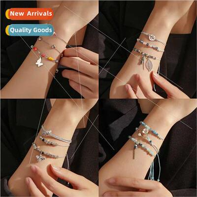 Bohemian Creative Weaving Butterfly Bee Colored Diamonds Lov