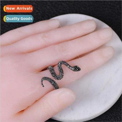 Chinese Zodiac Snake Ring Men Open Adjustable Ring Women Bul