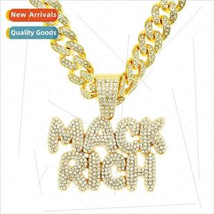 Diamond Letter Pendant Europe Chain Full Cuban Nec Patchwork