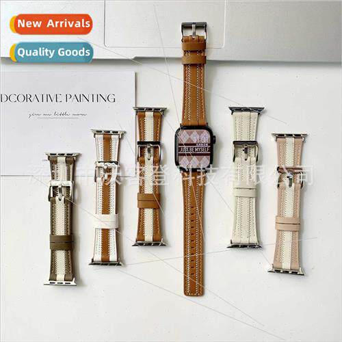 适用apple multi car line leather strap apple watch8/SE/7/6/5
