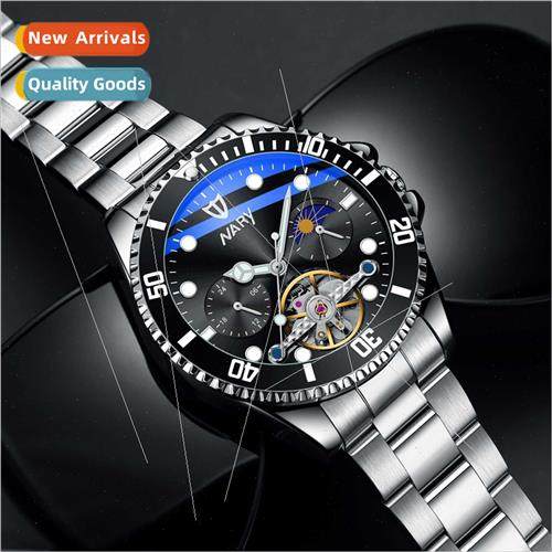 Sun Moon Star Dial Aqua Ghost Men Watch Business Automatic M