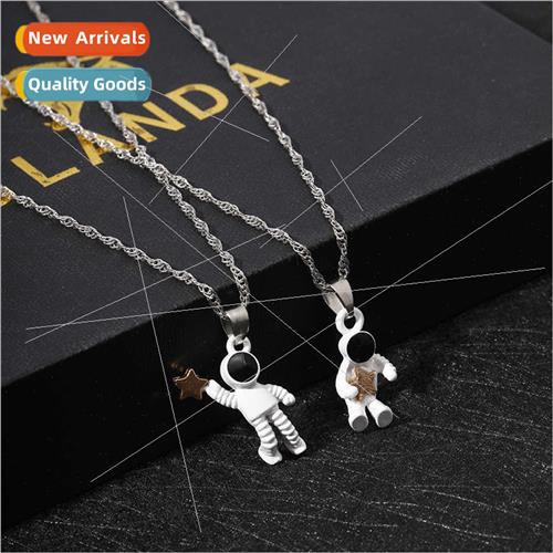 ins pick star universe spaceman couple alloy necklace astron