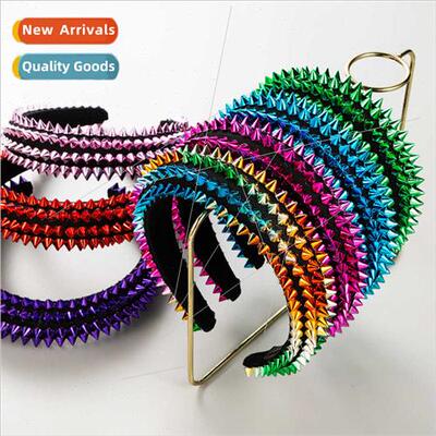 Europe fashion sponge rivets hair band female Bardo colorful