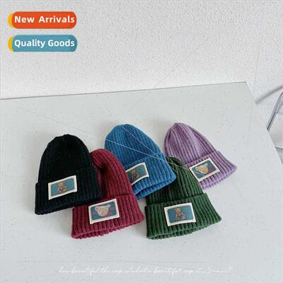 Appliqu茅d bear wool cap female Korean  hundred ride leisure