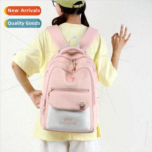 New schoolbag girls large capacy backpack third to sixth gra