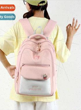 New schoolbag girls large capacy backpack third to sixth gra