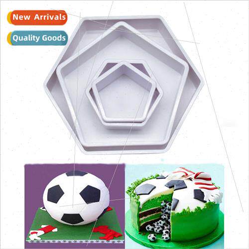 DIY Baking 4PCS Football Plastic Cutting Mould Flip Cake Mou