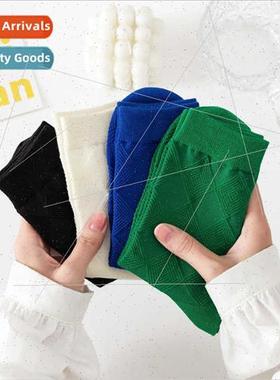 Summer socks women green ins tide mid-calf socks  cotton ant