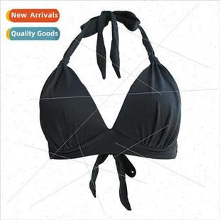 Steel One Solid Color Tie Bikini Top Ring Big Breasted