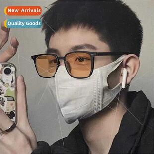 Black frame glasses myopia can be matched male tide large fr