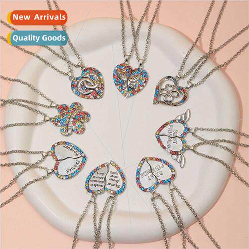 Creative  Friends Necklace Set Love Petal Patchwork Pendant