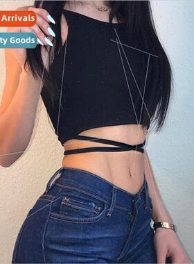 2019 Summer Crop Tops Blusa Women Sleeveless Sexy Bandage T