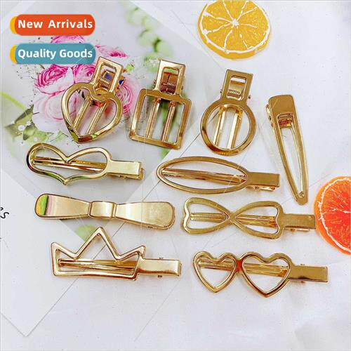 Alloy one word pearl hair clip side clip hair card diy handm