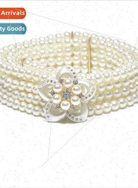 Europe ladies pearl wide waist chain Women pentagonal star-s