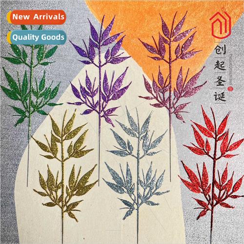 Gold dust small bamboo leaves Christmas flowers Christmas e