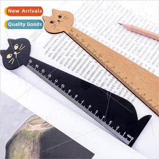 Korea creative cartoon ruler cat drawing ruler cute wooden r