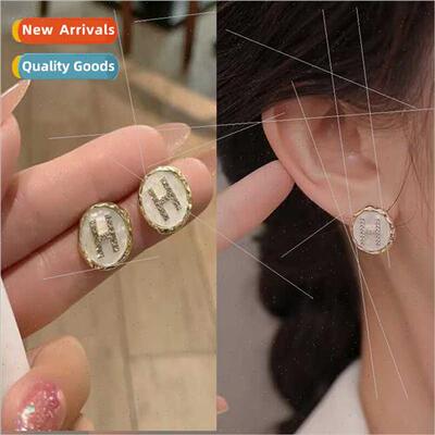 s925 silver pin versatile letter earrings female 2023 new ea