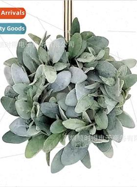 Flocking mulation Eucalyptus Leaf Hare Ear Grass Wreath Scan