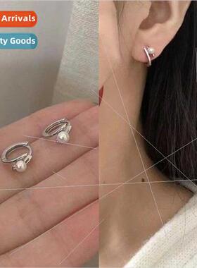 Daily hundred wh pearl earring buttons female niche premium