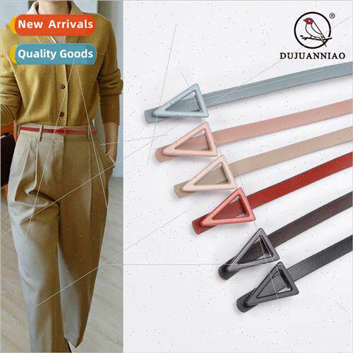 Triangle buckle shorts ins tide leather narrow pants belt su