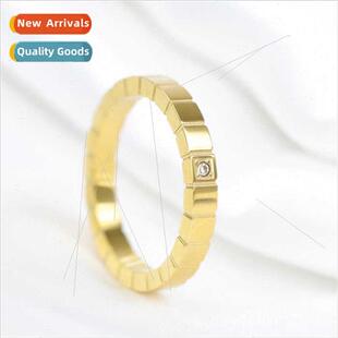 ins Korea simple diamond square symmetrical tanium steel wom