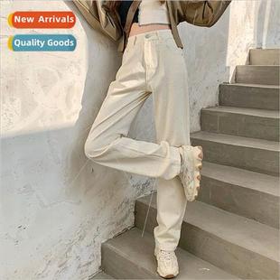 Spring Women Jeans  Trousers Vintage High Waist All-