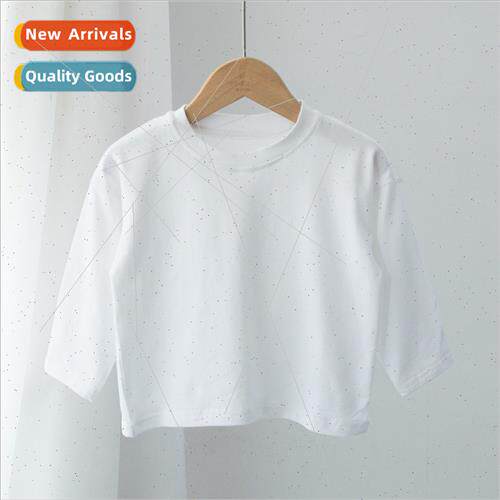 . Basic solid color cotton T-shirt boys girls tops childrens