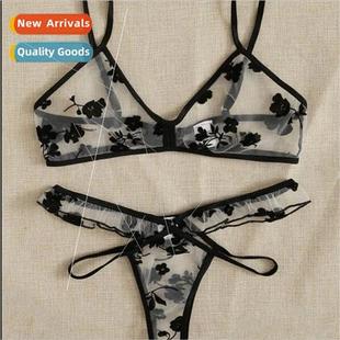 womens set lingerie underwear Erotic point mesh Sexy three