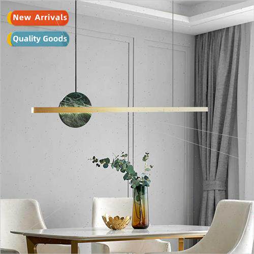 -modern light luxury dining room long chandelier geometric f