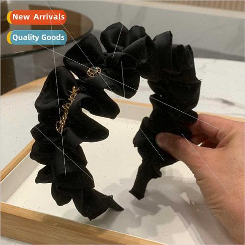 Korea hair grotto letters black pleated princess wind hair b