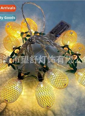 Led metal pineapple fru string lights hollow simulation fru