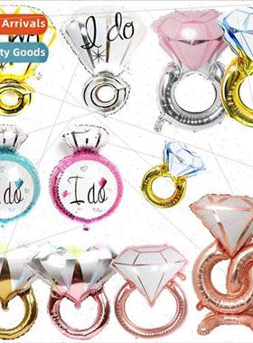 Large diamond ring aluminum film balloon wedding ring romant