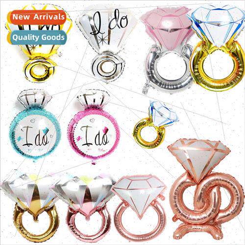 Large diamond ring aluminum film balloon wedding ring romant