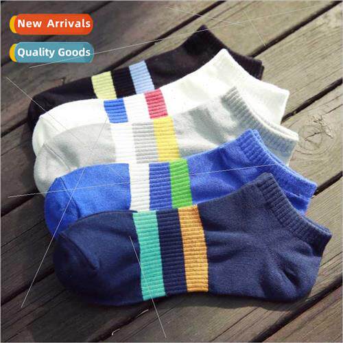 Men boat socks spring summer invisible socks striped casual