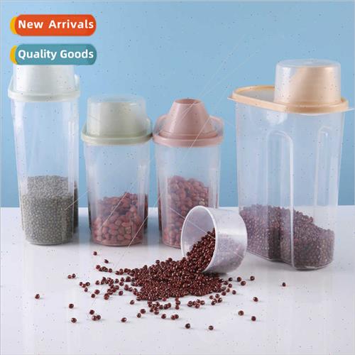 Grains cereals storage jar large plastic organizer kitchen f