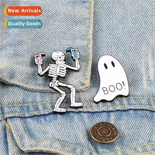 Creative Quirky Element Brooch Funny Skeleton Pin boom Ghost
