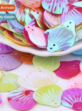 18mm shell-shaped sequins fish scale beads colorful fan-shap