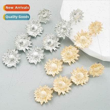 Europe fashion ZA earrings creative sun flower earrings fema