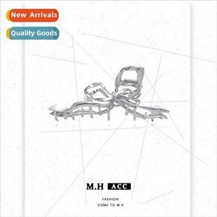 Female Metal Sweet Hair Cool Grab Clip che Bow Texture