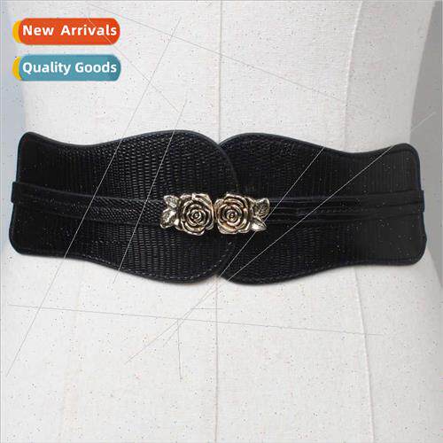 Waistcoat dress versatile fashion elastic wide belt female c
