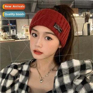 hair bands fall Burgundy wool sense winter band magenta