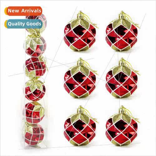 Bucket Painted Christmas Ball Set 6cm6PCS Plastic Electropla